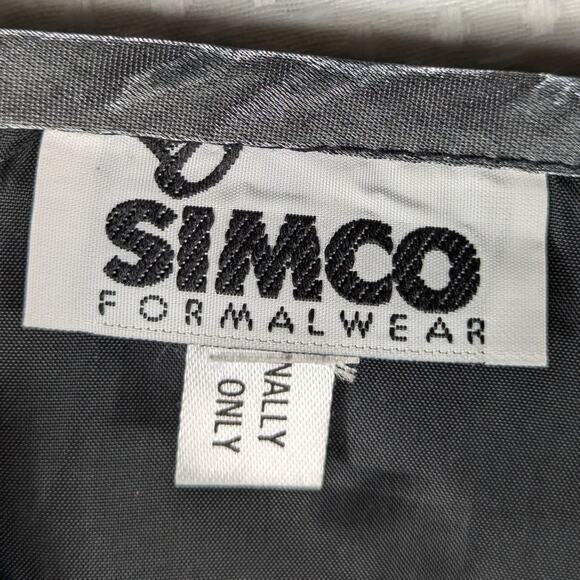 Simco Formalwear 2 Metallic Silver Maxi Skirt Satin Shiny Evening Party Y2K - Picture 5 of 7